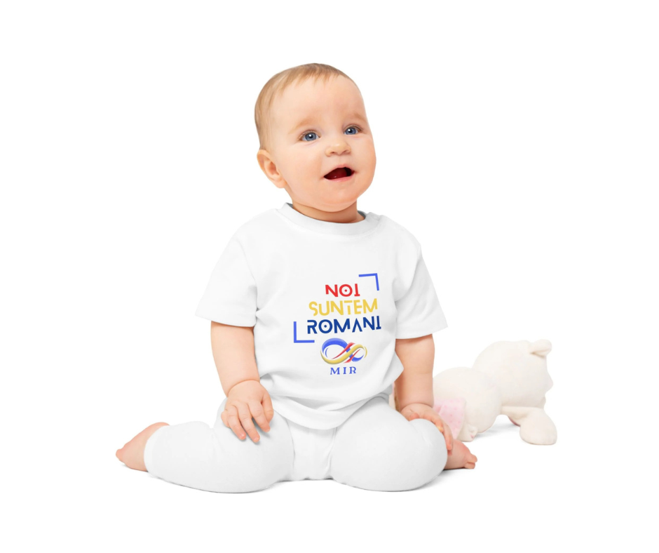 Tricou pentru Copii Mici „Noi Suntem Români” – Confort Organic și Mândrie Națională